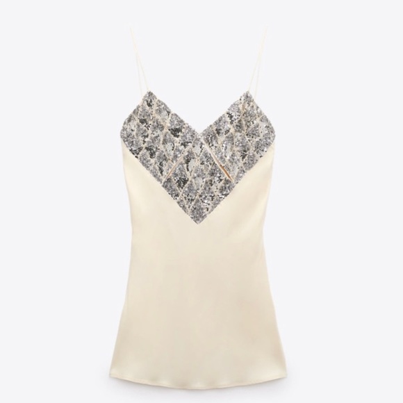 NWT Zara Satin Effect Mini Dress - Picture 6 of 15